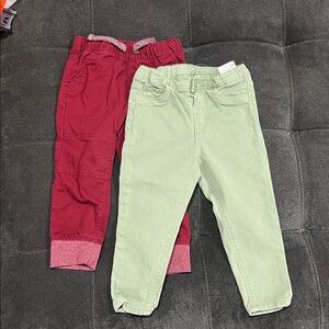 Red and Green Kids' Pants Set